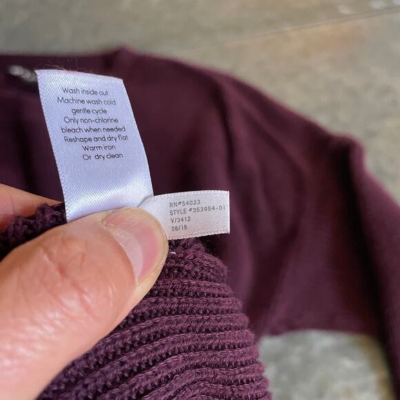Athleta Rest Day Asym Crewneck Sweater Womens Small Purple Cotton Silk Lyocell - Picture 6 of 11